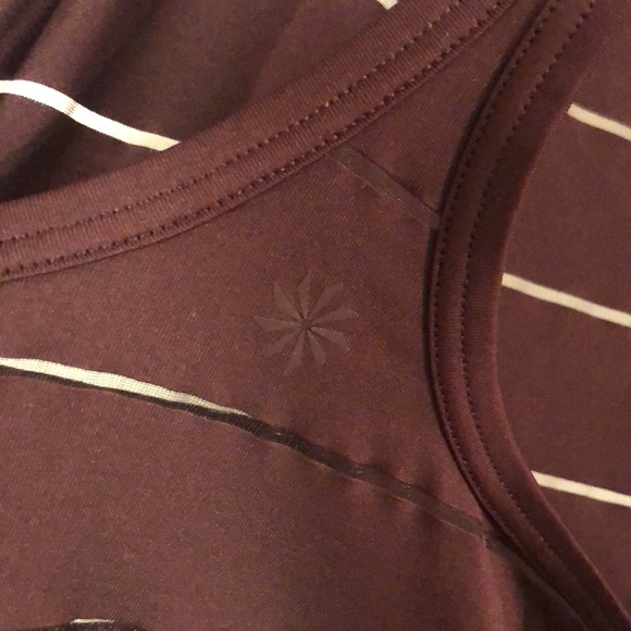 Athleta burgundy striped racerback work out top - Picture 6 of 10